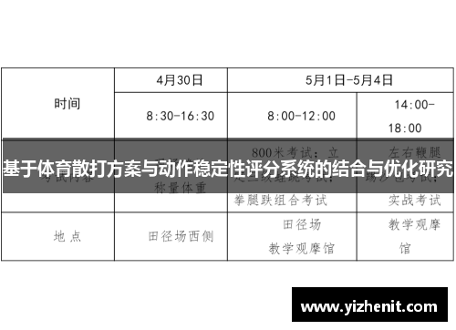 基于体育散打方案与动作稳定性评分系统的结合与优化研究